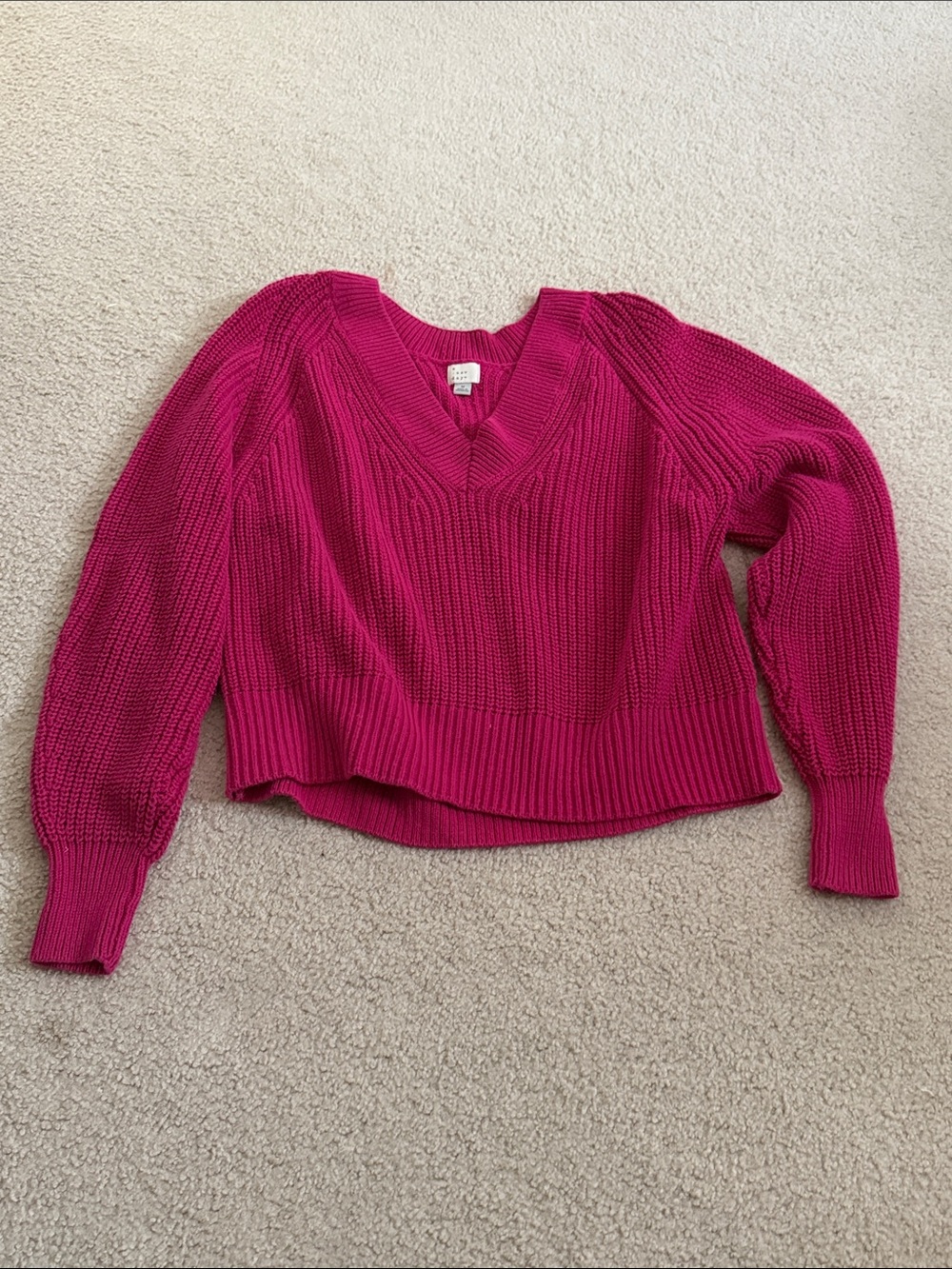 a new day Women's V-Neck Knit Sweater in Fuchsia